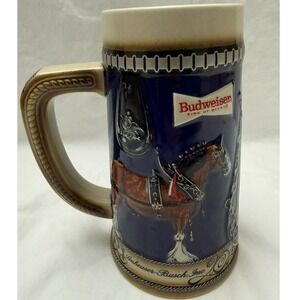 Vintage Budweiser Beer Stein Champion Clydesdales King of Beers Collector Mug